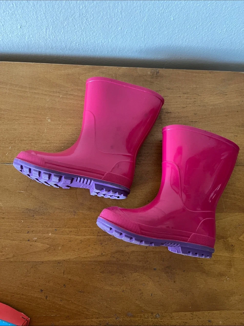 Kids Wonder Nation Hot Pink Rain Boots Toddler Girl Size 5-6